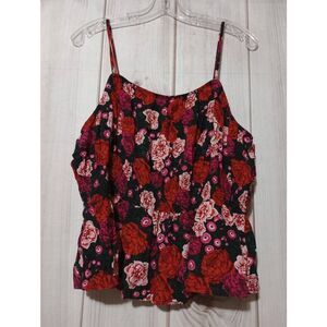 Old Navy Shirt Ladies 2xl Red Pink Floral Camisole‎ Tank